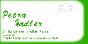 petra hadler business card